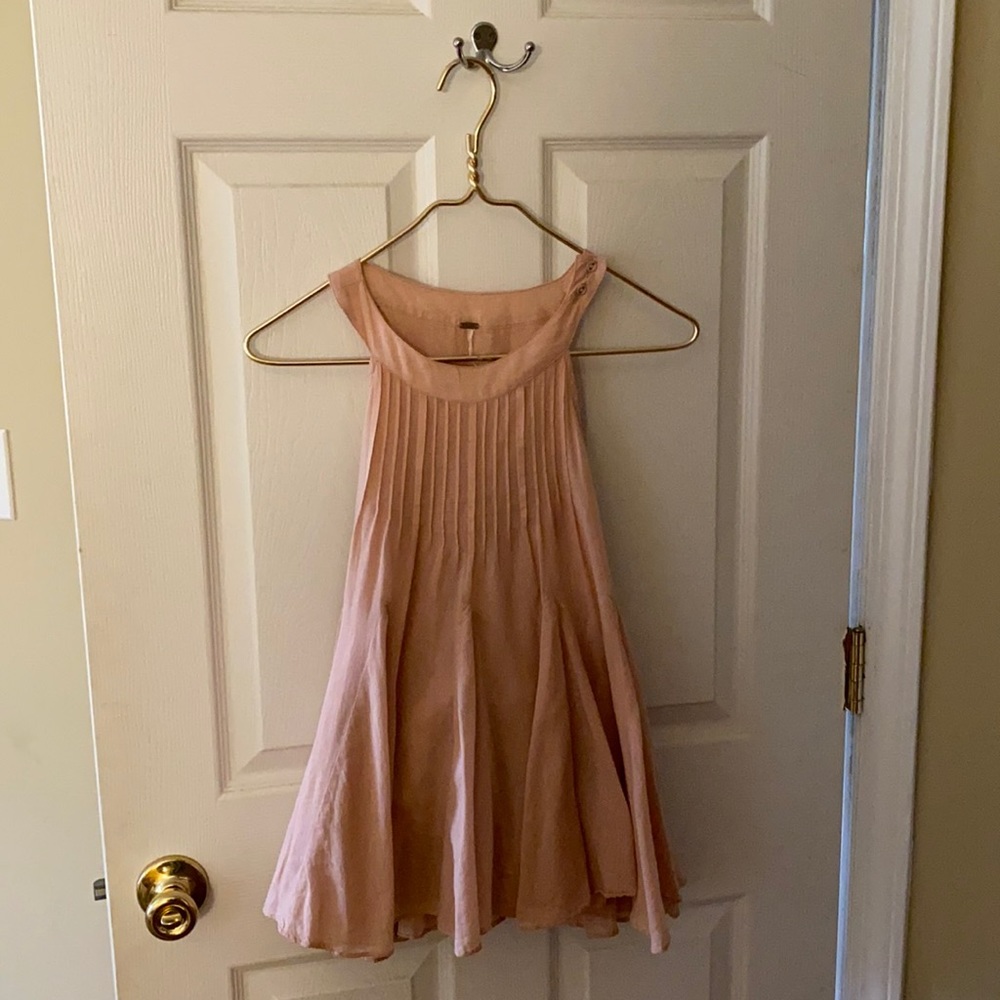 FREE PEOPLE Flowy Boho Dusty Rose Pink Trapeze Tank Top